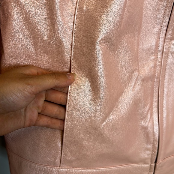 Dialogue Pink Authentic Leather Jacket Size Medium - Picture 7 of 16